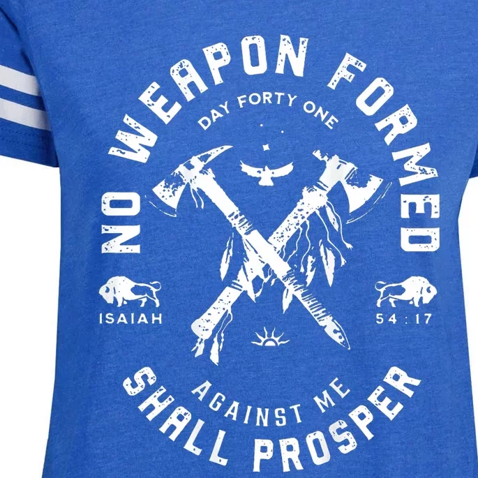 No Weapon Formed Shall Prosper Day Forty One Against Me Enza Ladies Jersey Football T-Shirt