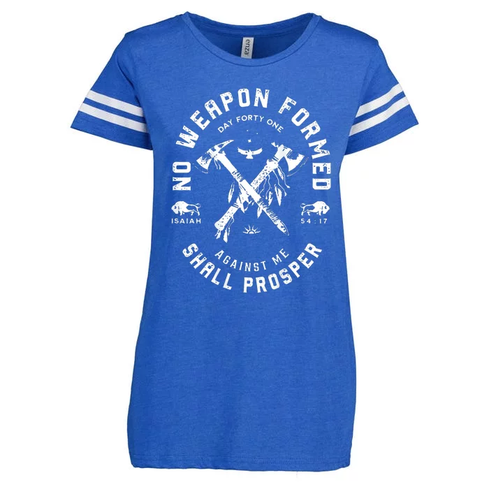 No Weapon Formed Shall Prosper Day Forty One Against Me Enza Ladies Jersey Football T-Shirt