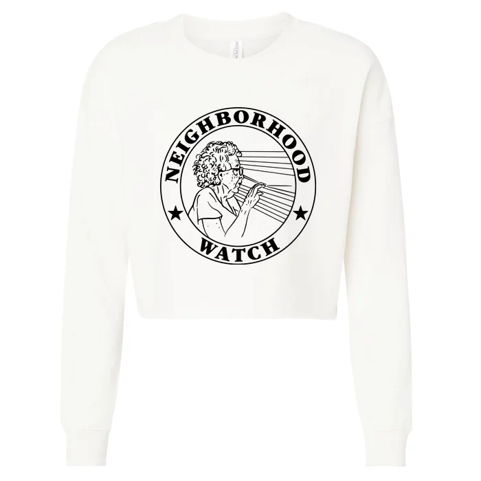 Neighborhood Watch Funny Cropped Pullover Crew