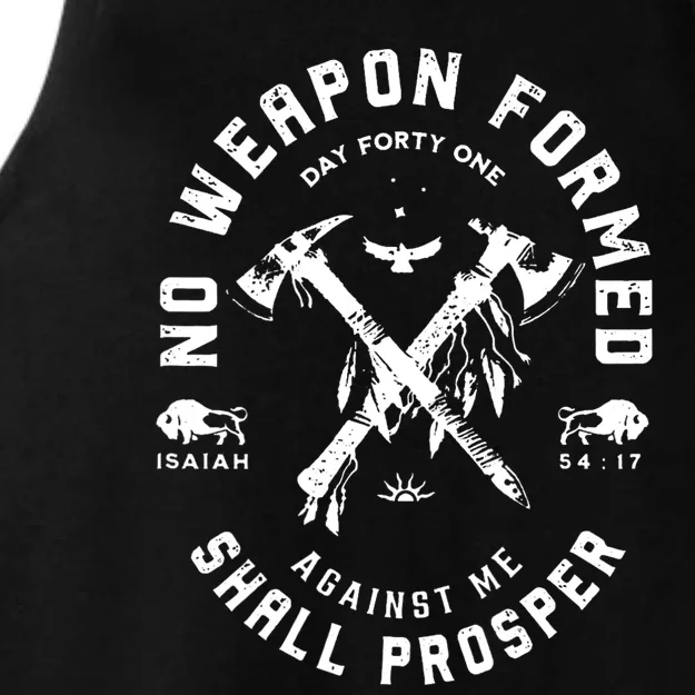 No Weapon Formed Shall Prosper Day Forty One Against Me Ladies Tri-Blend Wicking Tank