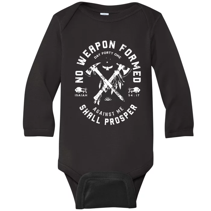 No Weapon Formed Shall Prosper Day Forty One Against Me Baby Long Sleeve Bodysuit