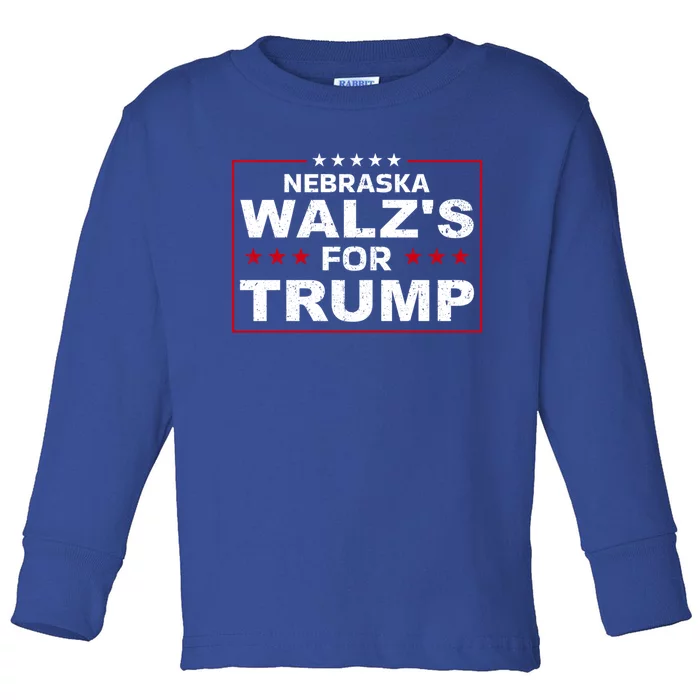 Nebraska WalzS For Trump Trump President 2024 Gift Toddler Long Sleeve Shirt