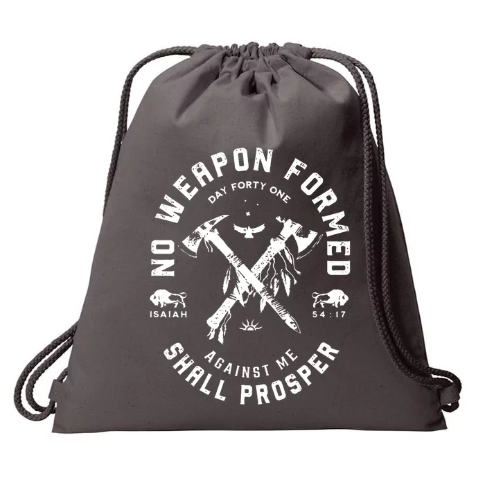 No Weapon Formed Shall Prosper Day Forty One Against Me Drawstring Bag