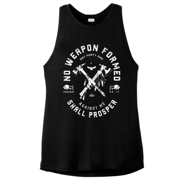 No Weapon Formed Shall Prosper Day Forty One Against Me Gift Ladies Tri-Blend Wicking Tank