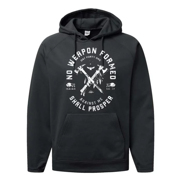 No Weapon Formed Shall Prosper Day Forty One Against Me Gift Performance Fleece Hoodie