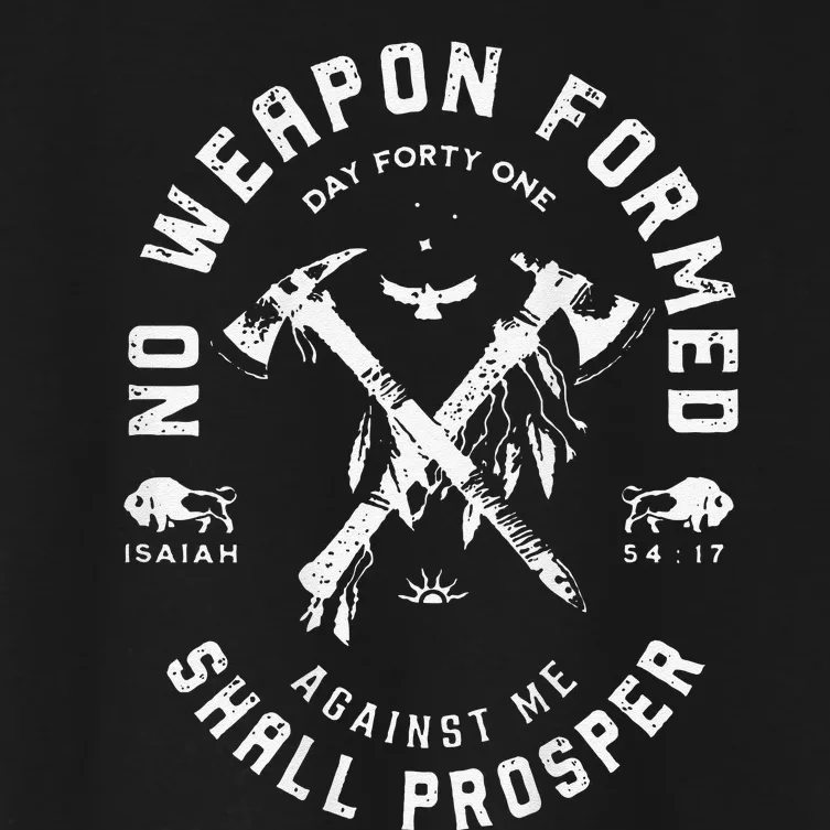 No Weapon Formed Shall Prosper Day Forty One Against Me Gift Women's Crop Top Tee