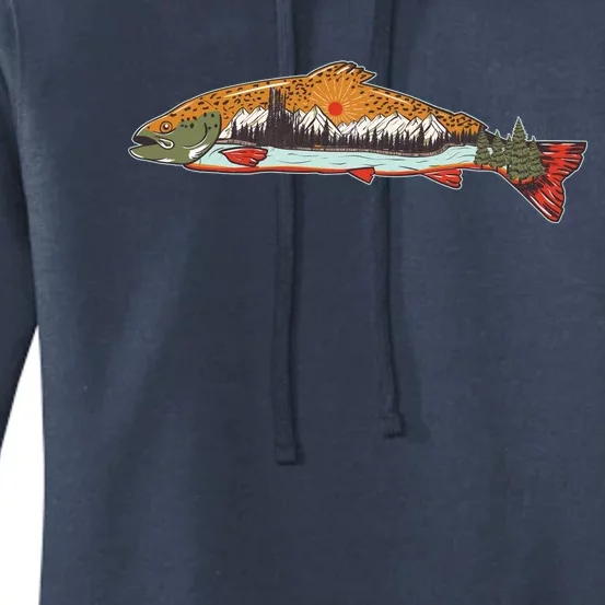 Nature Wilderness Fishing Fan Women's Pullover Hoodie