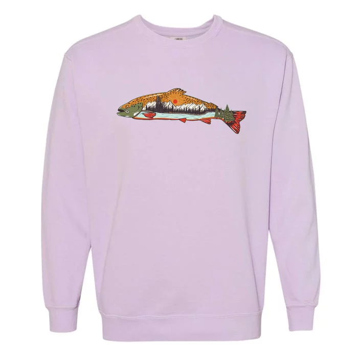 Nature Wilderness Fishing Fan Garment-Dyed Sweatshirt