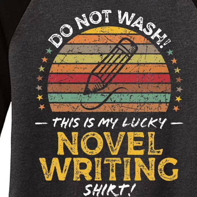 Novel Writer Funny Author Graphic Women's Tri-Blend 3/4-Sleeve Raglan Shirt