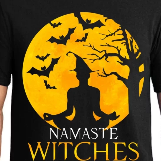 Namaste Witches Gift I Funny Halloween Yoga Funny Gift Pajama Set