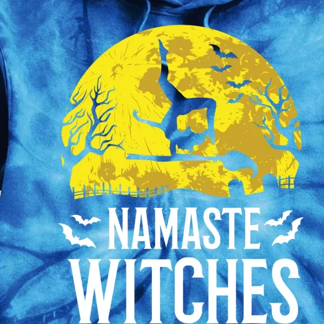 Namaste Witches Gift Funny Yoga Halloween Costume Gift Tie Dye Hoodie