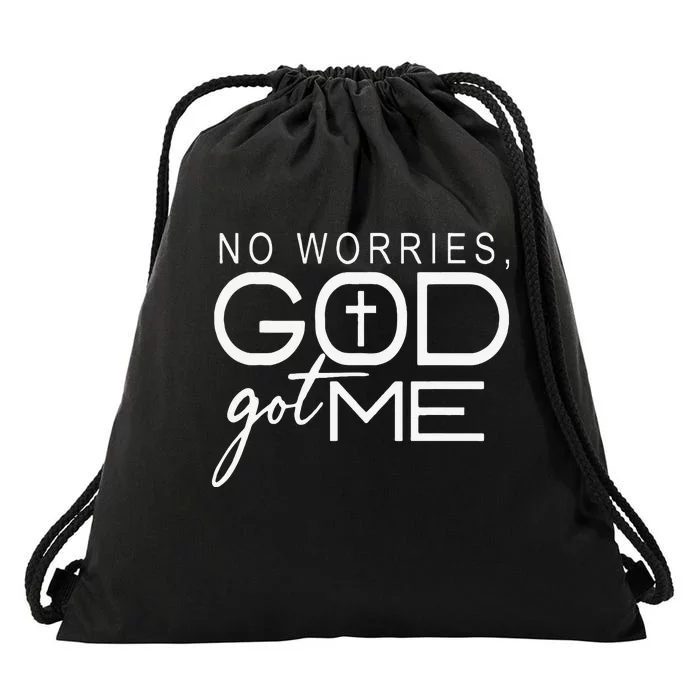 No Worries, God-Got Me African American Christian Drawstring Bag