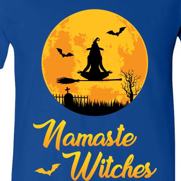 Namaste Witches Great Gift Funny Party Spiritual Relaxed V-Neck T-Shirt