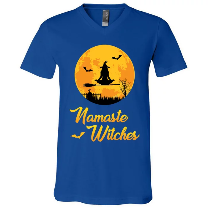 Namaste Witches Great Gift Funny Party Spiritual Relaxed V-Neck T-Shirt