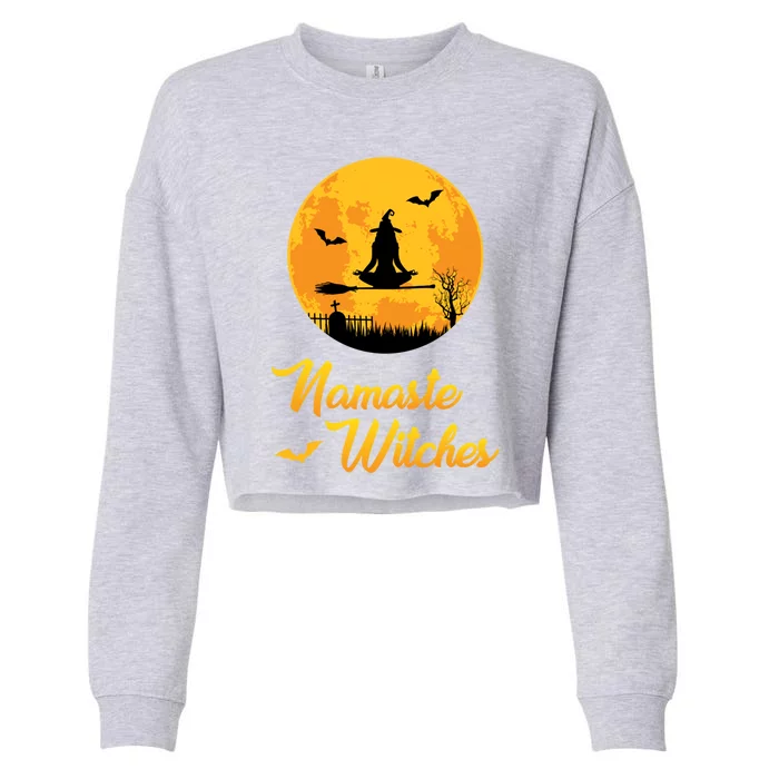 Namaste Witches Great Gift Funny Party Spiritual Relaxed Cropped Pullover Crew