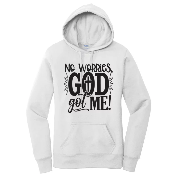 No Worries, God Got Me African American Christian Women's Pullover Hoodie