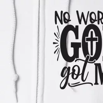 No Worries, God Got Me African American Christian Full Zip Hoodie