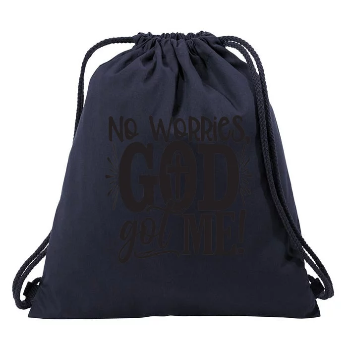 No Worries, GodGot Me African American Christian Drawstring Bag