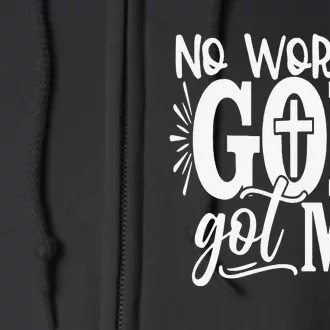 No Worries God Got Me African American Christian Full Zip Hoodie