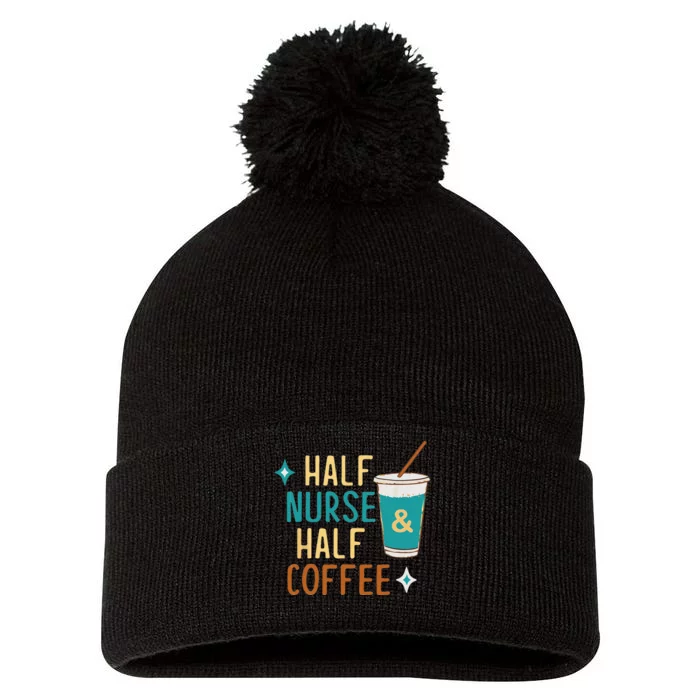 Nurse Week Gifts Funny Half Nurse Half Coffee Nurse Gifts Pom Pom 12in Knit Beanie