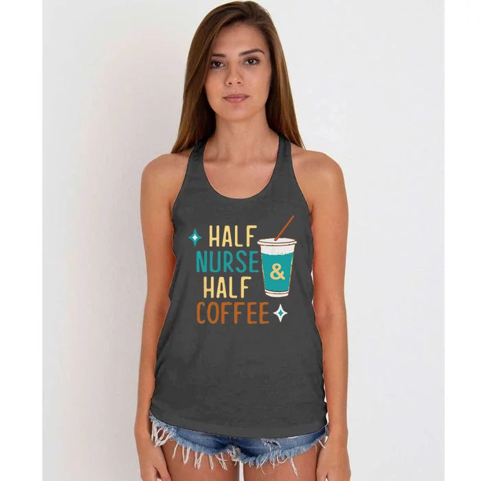 Nurse Week Gifts Funny Half Nurse Half Coffee Nurse Gifts Women's Knotted Racerback Tank