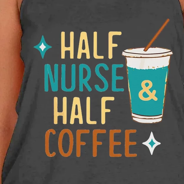 Nurse Week Gifts Funny Half Nurse Half Coffee Nurse Gifts Women's Knotted Racerback Tank