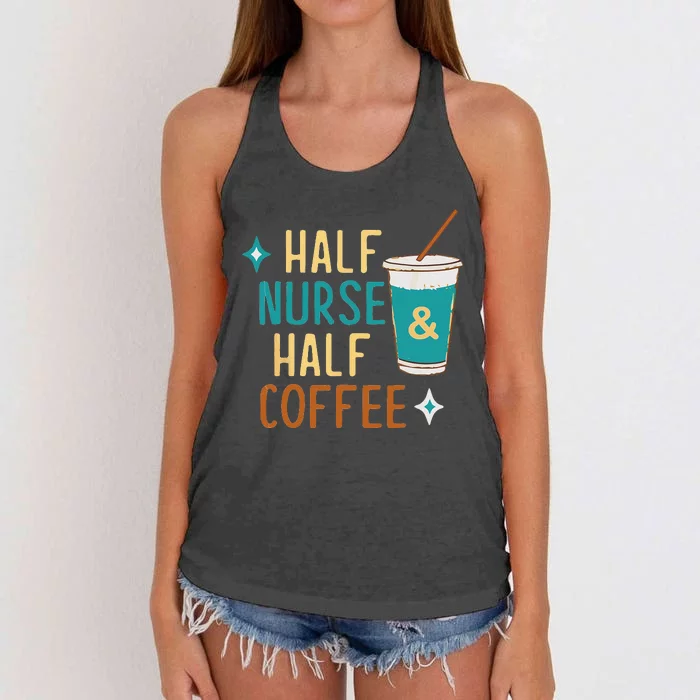 Nurse Week Gifts Funny Half Nurse Half Coffee Nurse Gifts Women's Knotted Racerback Tank