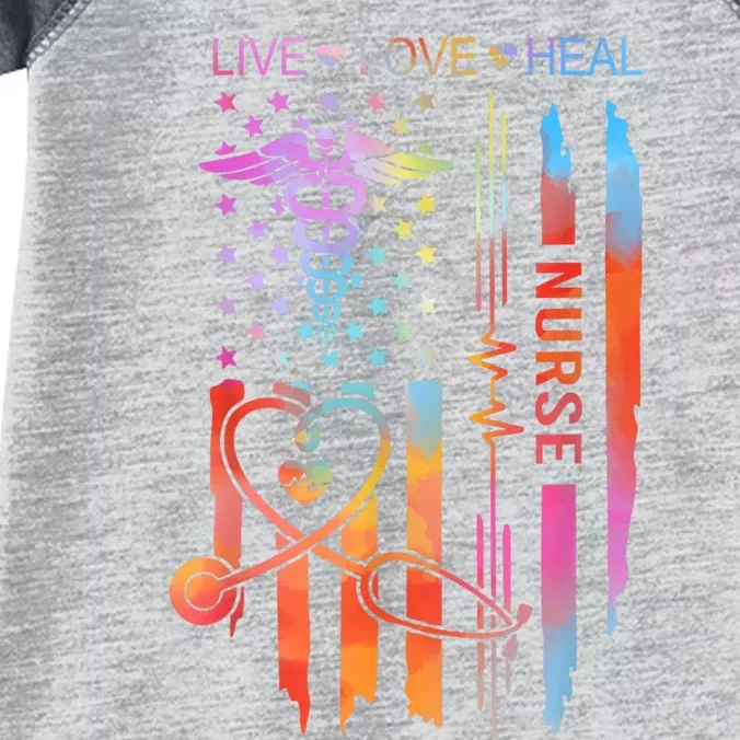 Nurse Week Gift Nurse Nurse Gift Appreciation Tie Dye Nurse Live Love Heal Infant Baby Jersey Bodysuit