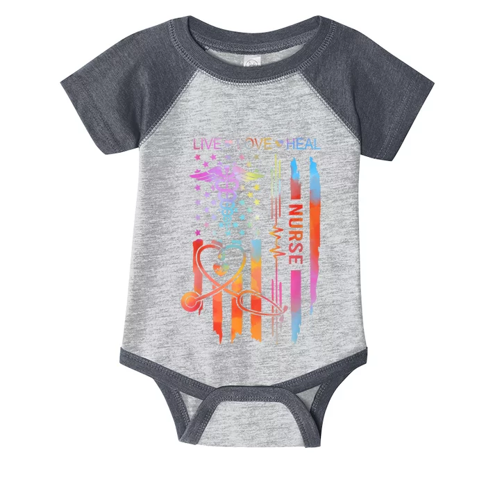 Nurse Week Gift Nurse Nurse Gift Appreciation Tie Dye Nurse Live Love Heal Infant Baby Jersey Bodysuit