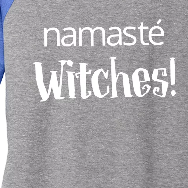 Namaste Witches Halloween Gift Women's Tri-Blend 3/4-Sleeve Raglan Shirt