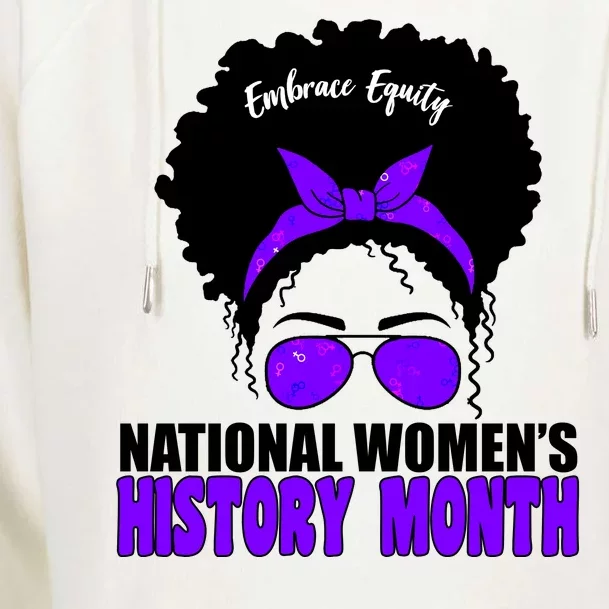 National Women's History Month Equity For Women Womens Funnel Neck Pullover Hood