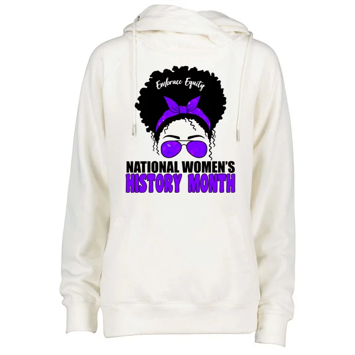 National Women's History Month Equity For Women Womens Funnel Neck Pullover Hood