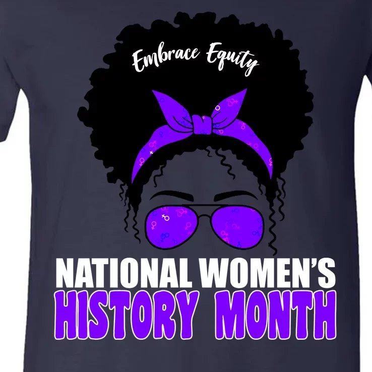 National Women's History Month Equity For Women V-Neck T-Shirt