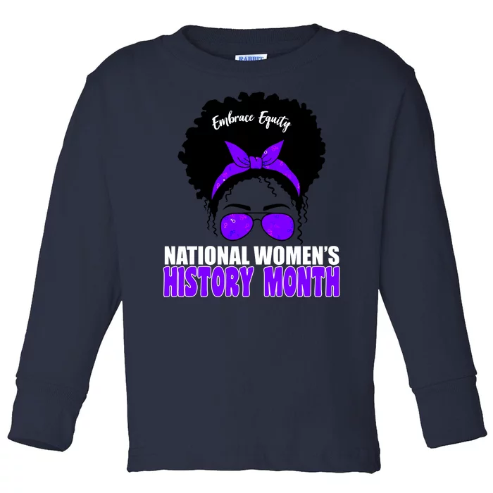 National Women's History Month Equity For Women Toddler Long Sleeve Shirt