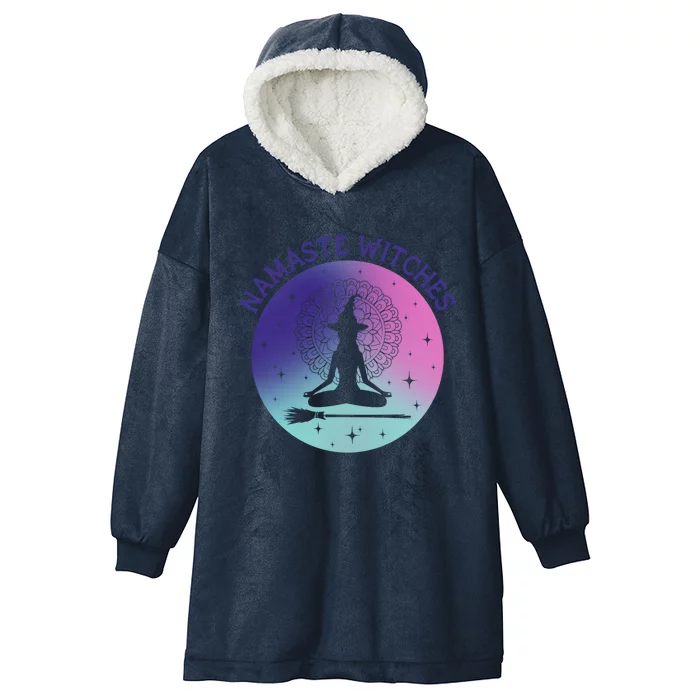 Namaste Witches Halloween Yoga Cute Gift Hooded Wearable Blanket