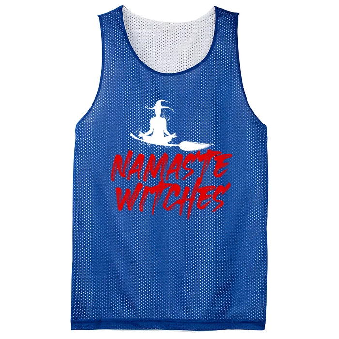 Namaste Witches Halloween Funny Yoga Witch Meme Funny Gift Mesh Reversible Basketball Jersey Tank