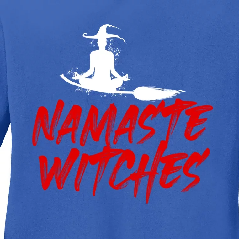 Namaste Witches Halloween Funny Yoga Witch Meme Funny Gift Ladies Long Sleeve Shirt