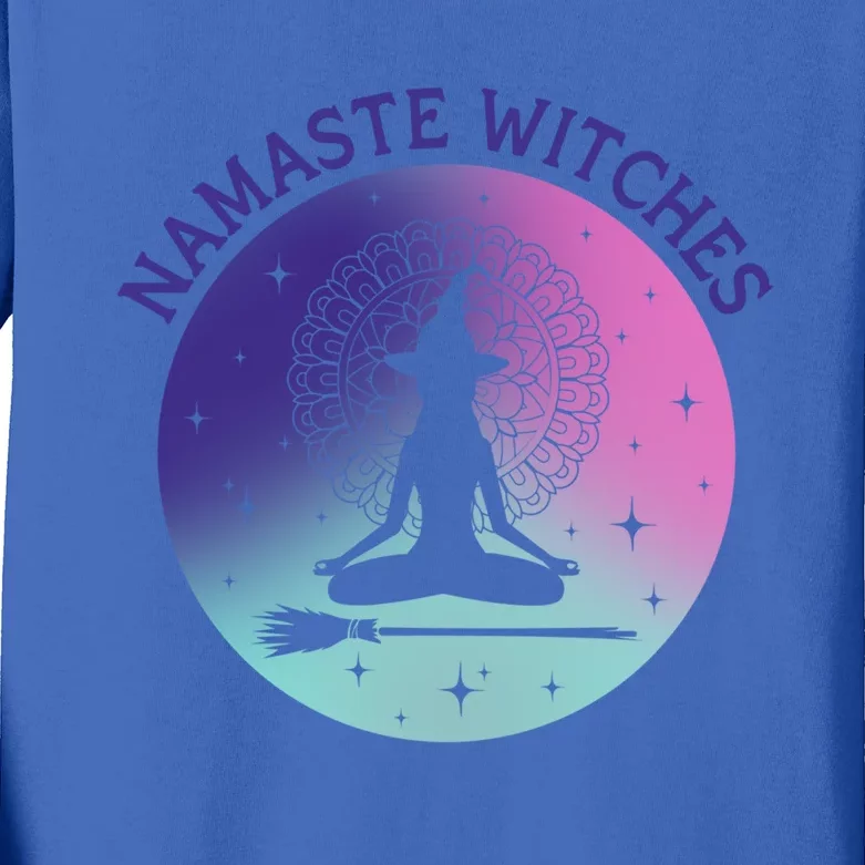 Namaste Witches Halloween Pastel Goth Spooky Yoga Aesthetic Gift Kids Long Sleeve Shirt