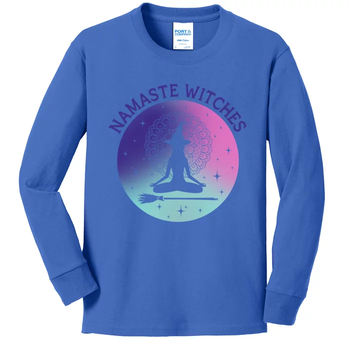 Namaste Witches Halloween Pastel Goth Spooky Yoga Aesthetic Gift Kids Long Sleeve Shirt