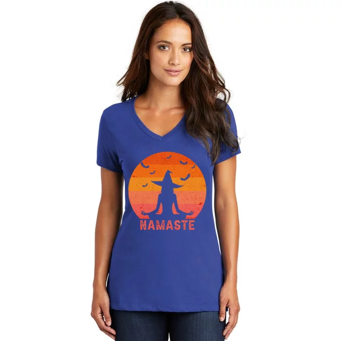 Namaste Witches Halloween Yoga Witch Costume Cool Gift Women's V-Neck T-Shirt