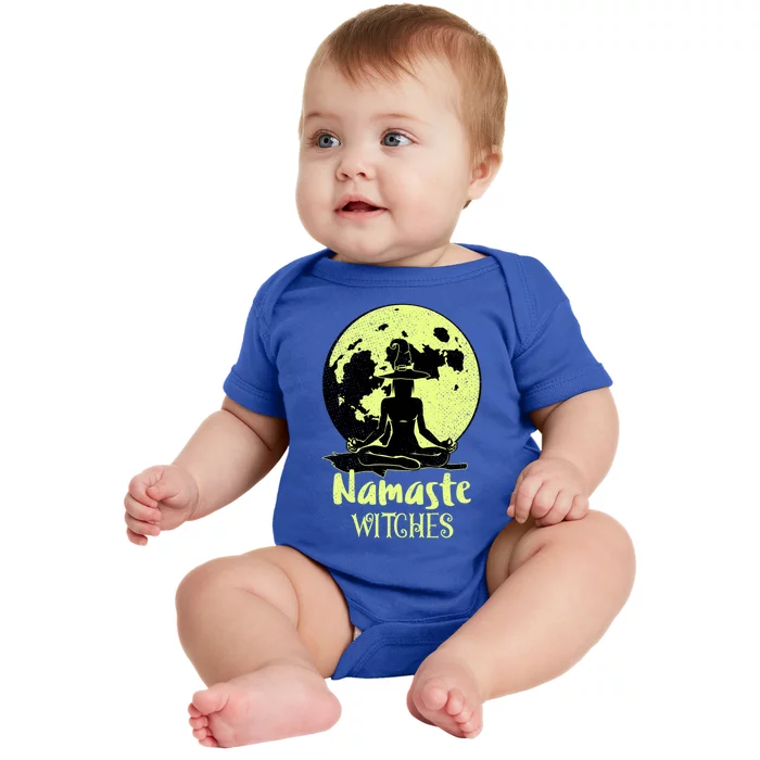 Namaste Witches Halloween Yoga Moon Vintage Gift For Yoga Gift Baby Bodysuit