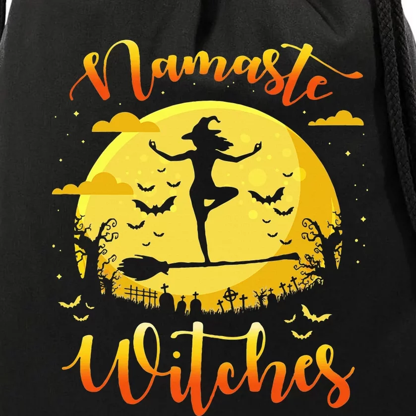 Namaste Witches Halloween Yoga Lover Costume Gifts Drawstring Bag