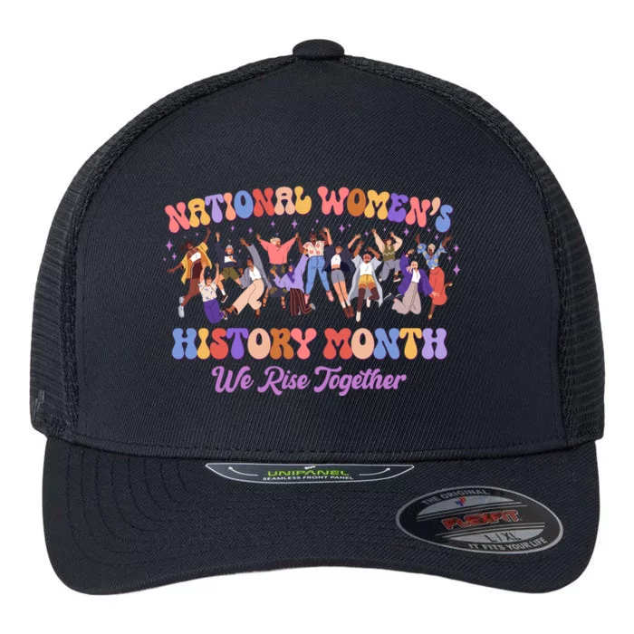 National Womens History Month We Rise Together Flexfit Unipanel Trucker Cap