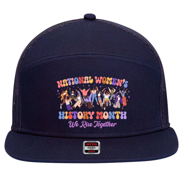 National Womens History Month We Rise Together 7 Panel Mesh Trucker Snapback Hat