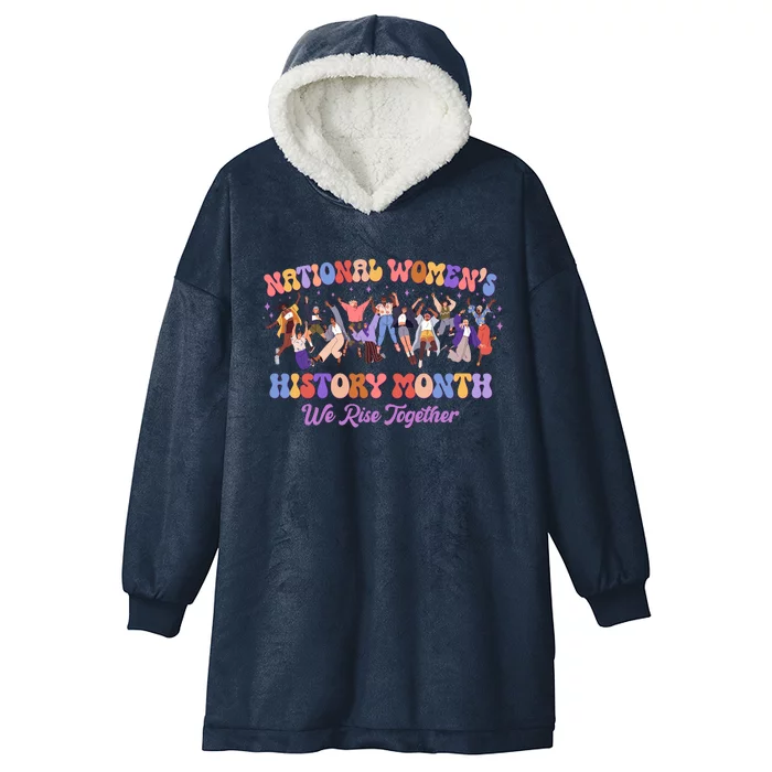 National Womens History Month We Rise Together Hooded Wearable Blanket