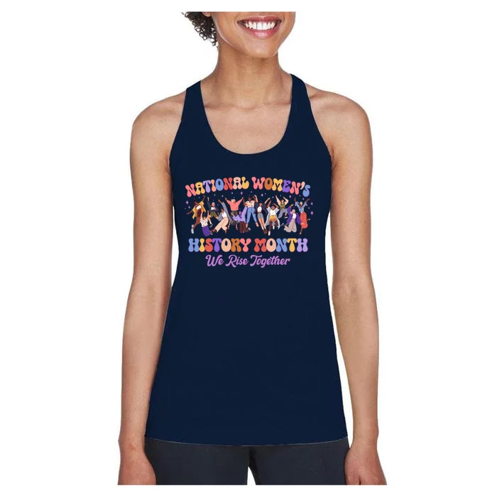 National Womens History Month We Rise Together Women's Racerback Tank