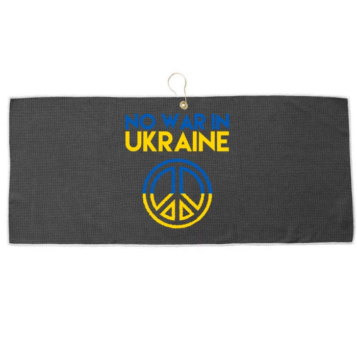 No War In Ukraine Peace Large Microfiber Waffle Golf Towel