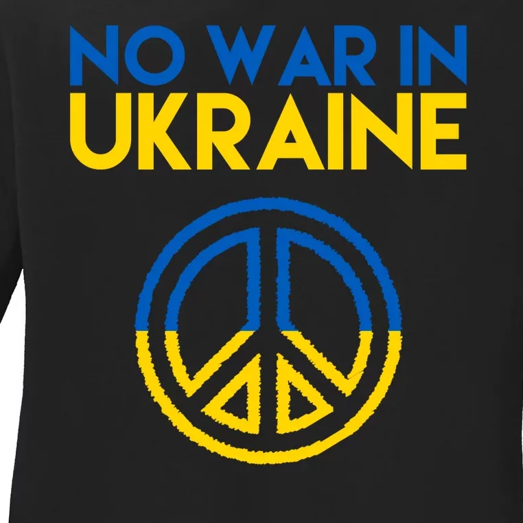 No War In Ukraine Peace Ladies Long Sleeve Shirt