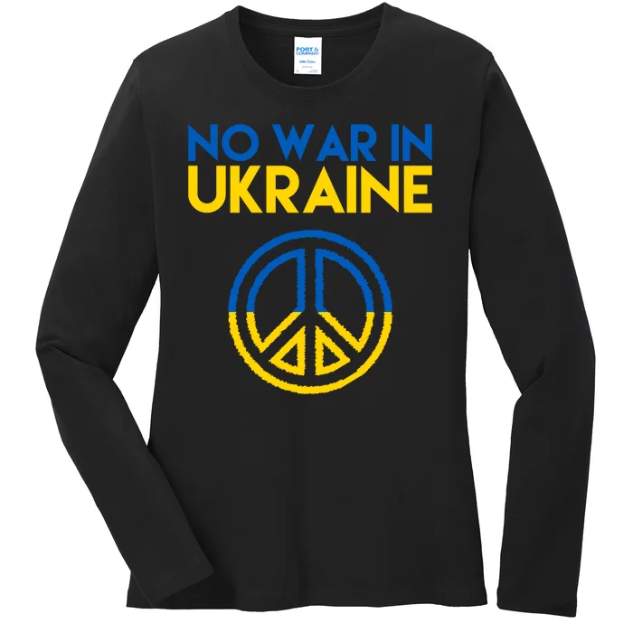 No War In Ukraine Peace Ladies Long Sleeve Shirt