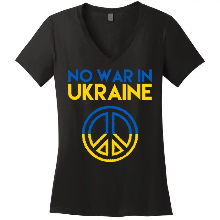 No War In Ukraine Peace Women's V-Neck T-Shirt